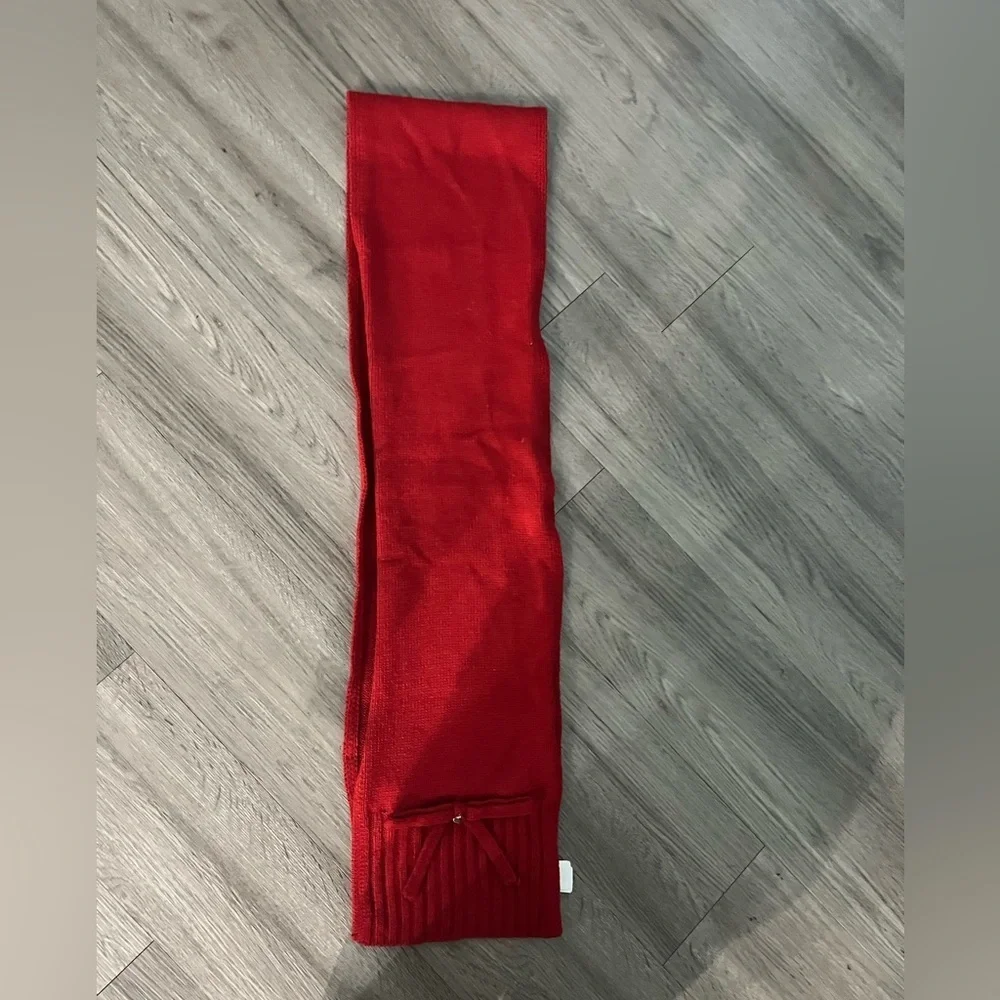 Kate Spade New York Bow Knit Scarf In Garnet Red
